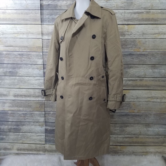 NWT Zara MAN Tan Camel Water Repellent Trench Coat - Picture 7 of 8